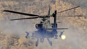 Saudi military helicopter bombing Yemen