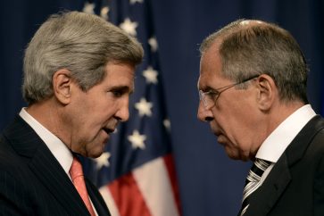 US Secretary of State John Kerry and his Russian counterpart Sergei Lavrov