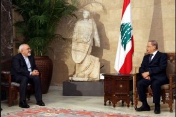 President Michel Aoun meeting with Iranian FM Mohammad Javad Zarif