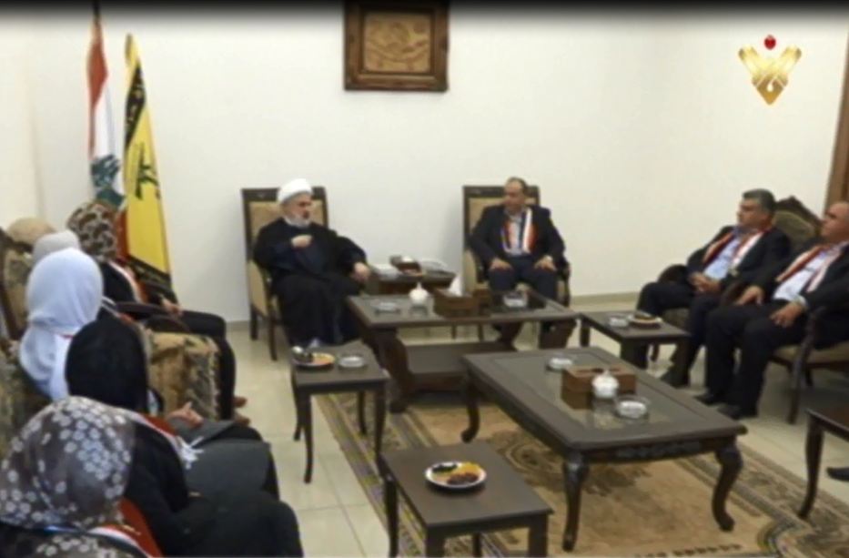 Tartus Delegation visiting Hezbollah Deputy Secretary General Sheikh Naim Qassem