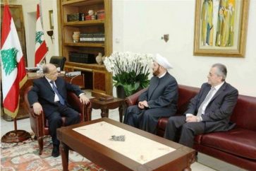 Lebanese President receiving Syria Grand Mufti