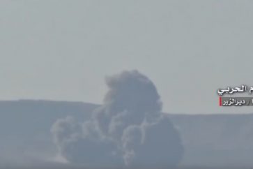 A strike by Syrian air force on militants in Deir Ezzor