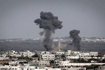 Zionist air raids on Gaza