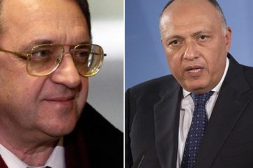 Egyptian Foreign Minister Sameh Shoukry and Russian President’s Special Representative for the Middle East and Africa, Deputy Foreign Minister Mikhail Bogdanov