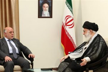 Leader of the Islamic Revolution Ayatollah Sayyed Ali Khamenei receives Iraqi Prime Minister Haidar Abadi