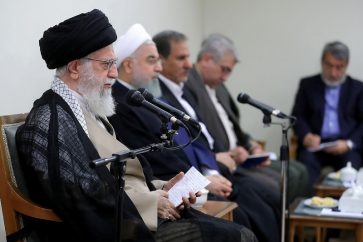 Imam Khamenei received President Hassan Rouhani and his cabinet members on Sunday. (IRNA)