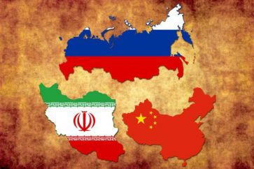 Russia China Iran flags
