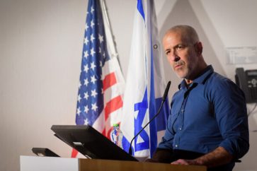 Ronen Bar, head of the Shin Bet security services speaks during a conference at the Reichman University in Herzliya, September 11, 2022. Photo by Avshalom Sassoni/Flash90 *** Local Caption *** כנס
אוניברסיטה
רייכמן
הרצליה
מדבר
מדברים
רונן בר
שב"כ
ראש
שגריר
ארצות
הברית