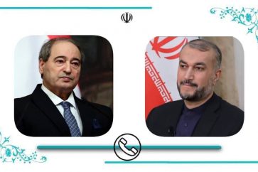 Syrian Foreign Minister Faisal Mekdad in a phone call with his Iranian counterpart Hussein Amirabdollahian