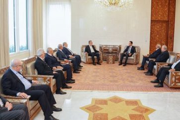 Syrian President Bashar Al-Assad hosting Palestinian delegation