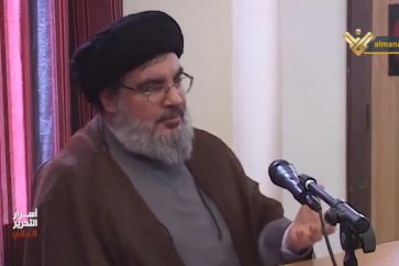 Hezbollah Secretary General Sayyed Hasan Nasrallah addressing  fighters before Al-Qusseir battle
