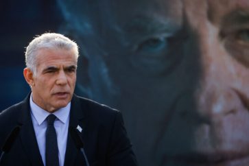 Israeli Prime Minister Yair Lapid at a memorial service marking 27 years since the assasination of late Israeli Prime Minsiter Yitzhak Rabin