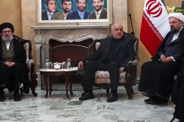 Head of Hezbollah's Executive Council Sayyed Hashem Safieddine offering condolences to Iranian ambassador  Mujtaba Amani