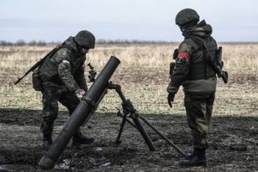 Russian servicemen from the mortar crew, in the course of Russia's military operation in Ukraine, ©  Sputnik/Konstantin Mihalchevskiy