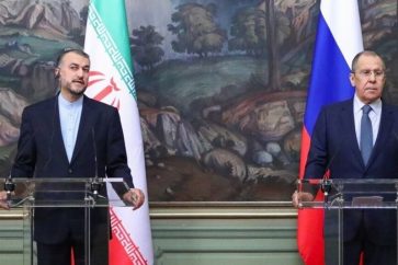 Iranian FM Hussein Amirabdollahian holding a joint press conference with his Russian counterpart Sergei Lavrov in Moscow (IRNA/ March29, 2023)