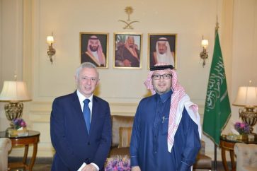 Head of Marada Movement Sleiman Frangiyeh and the Saudi ambassador to Lebanon Walid Al-Bukhari