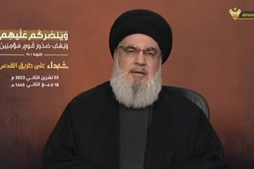 Hezbollah Secretary General Sayyed Hasan Nasrallah in televised speech on Friday 3, November, 2023.