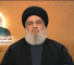 Sayyed Hasan Nasrallah during televised speech commemorating the late scholar Sheikh Ali Kourani