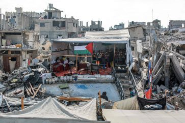 Gaza classroom on the rubble