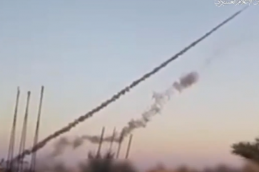 Missiles fired by Palestinian resistance at Zionist occupation post of Kissufim,